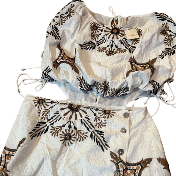 Free People NWT Sardinia Cut-out Detail Mini Dress In Ivory-white - Picture 11 of 15